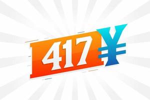 417 yuan Chinese valuta vector tekst symbool. 417 yen Japans valuta geld voorraad vector