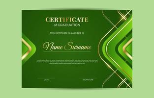 luxe gouden groen certificaat vector