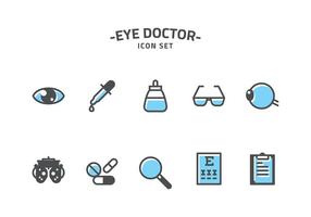 Oog arts pictogram set vector