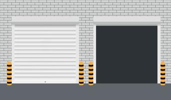 vector deur met rollend luiken Aan wit achtergrond. vector illustratie.