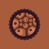 brigadeiro snoep9. braziliaans ronde snoep met chocola topping en zoet stukken. tekenfilm vector illustratie.