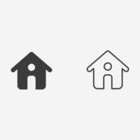 huis, gebouw, huis icoon vector symbool teken