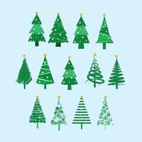 Kerstmis boom bundel reeks tekening vector