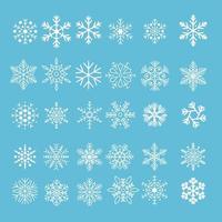 sneeuw vlokken reeks bundel chrismast en winter seizoen vector
