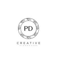 pd eerste brief bloem logo sjabloon vector premie vector kunst