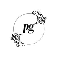eerste pag logo monogram brief vrouwelijk elegantie vector