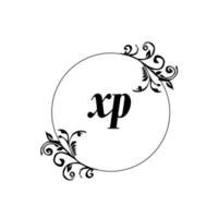 eerste xp logo monogram brief vrouwelijk elegantie vector