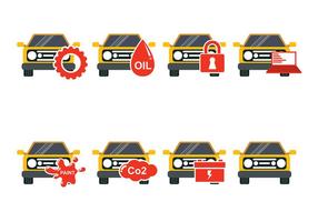 Yellow Car Auto Body Icon Vectors