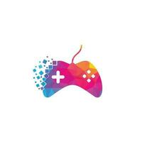 pixel spel logo ontwerp vector illustratie. spel logo ontwerp sjabloon. stok spel icoon logo.