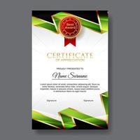 groen profesional certificaat van waardering sjabloon vector