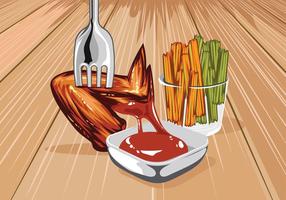 Buffalo Wings & Sauce Vector