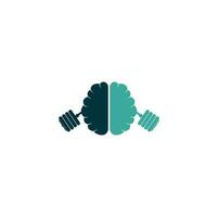 hersenen barbell Sportschool geschiktheid logo ontwerp modern sjabloon. hersenen barbell icoon logo ontwerp vector