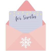 Kerstmis brieven in een Open enveloppen voor de kerstman kinderen bericht voor de kerstman claus. vector