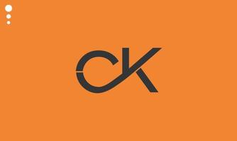 alfabet letters initialen monogram logo ck, kc, c en k vector