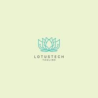 lotus tech logo ontwerp icoon vector