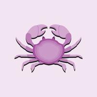 krab klauwde dier met Purper helling kleur vector