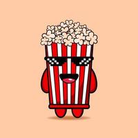 koel popcorn ontwerp mascotte kawaii vector