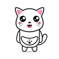 schattig kat illustratie ontwerp maskot kawaii vector