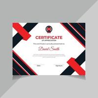 certificaat van waardering ontwerp, opleiding, bedrijf diploma uitreiking certificaat sjabloon voor allemaal types bedrijf, rood kleur, vrij vector