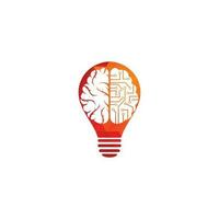 hersenen verbinding lamp vorm concept vorm concept logo ontwerp. digitaal hersenen logo sjabloon. vector