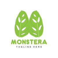 monstera adansonii blad logo, groen fabriek vector, boom vector, bijzonder blad illustratie vector