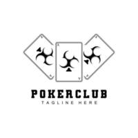 poker casino kaart logo, diamant kaart icoon, harten, schoppen, ace. het gokken spel poker club ontwerp vector