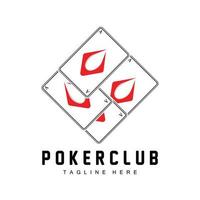 poker casino kaart logo, diamant kaart icoon, harten, schoppen, ace. het gokken spel poker club ontwerp vector