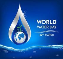 wereld waterdag banner met waterdruppel