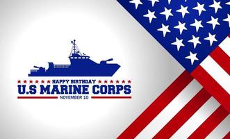 gelukkig verjaardag Verenigde staten marinier corps thema vector illustratie.
