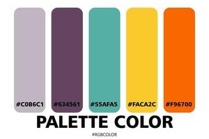 een verzameling van nauwkeurig kleur paletten met codes, perfect voor gebruik door illustratoren vector