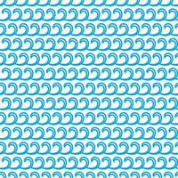 blauw oceaan en zee gekruld golven naadloos patroon vector