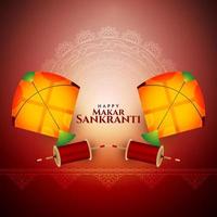 traditionele Indiase makar sankranti festival viering achtergrond vector