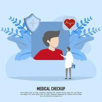 medisch Vermelding concept vector illustratie. medisch diagnose, medisch geschiedenis, geduldig kaart. modern vlak ontwerp grafisch elementen voor websites, web spandoeken, web Pagina's, Sjablonen, infografieken, enz.