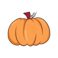 tekenfilm gemakkelijk tekening pompoen voor halloween en dankzegging vector