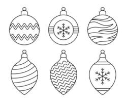reeks van lijn Kerstmis boom ballen geïsoleerd Aan wit achtergrond. nieuw jaar en Kerstmis symbolen. vector