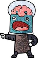 retro grunge structuur tekenfilm schattig robot vector