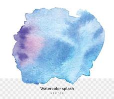blauw waterverf bekladden geïsoleerd achtergrond. vector hand- geschilderd abstract achtergrond voor ontwerp
