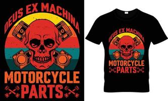 deus ex machinaal motorfiets onderdelen t overhemd ontwerp vector