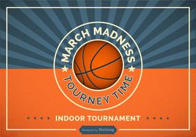 Gratis Basketball Madness Vector Retro Poster