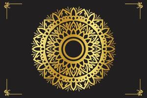 mandala ontwerp, luxe goud achtergrond kleurrijk mandala ontwerp vector