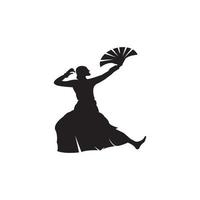 meisje dansen traditioneel logo vector