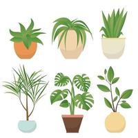 set van potplanten vector