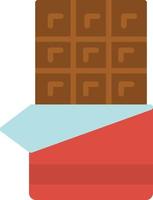 chocoladereep platte pictogram vector