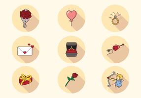 Lovely San Valentin Icons vector