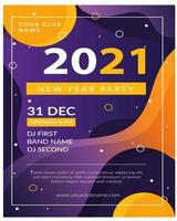 bewerkbare poster voor het vieren van nieuwjaarsclubfeest vector