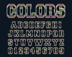 gekleurde lijnen alfabet sjabloon vector