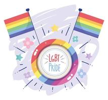 regenboogvlaggen bloemen lgbt-trotsontwerp vector