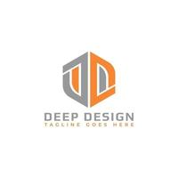 abstract eerste brief d of dd logo in oranje-grijs kleur geïsoleerd in wit achtergrond toegepast voor ambachtelijk tegel bedrijf logo ook geschikt voor de merken of bedrijven hebben eerste naam dd of d. vector