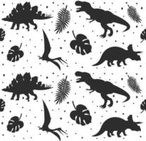 vector naadloos patroon van dinosaurussen silhouet