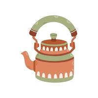 gemakkelijk keramisch theepot voor thee met ornament. voorraad ontwerp geïsoleerd Aan een wit achtergrond voor websites en apps. vector illustratie